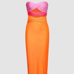 Neon Twist Front Bodycon Dress